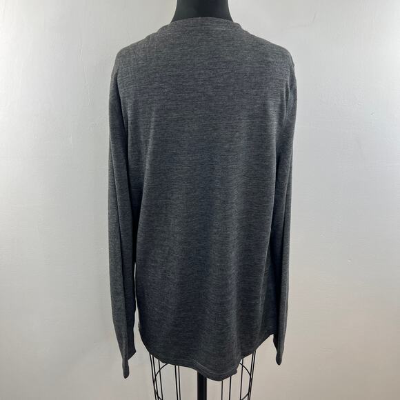 Omni Wool Mens Thermal Base Layer Top Gray Long Sleeve Crewneck Shirt Size L - Picture 8 of 11